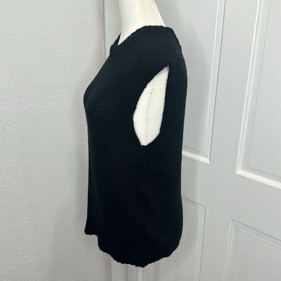 NWT R13 Sleeveless Ripped Neck Cashmere Sweater XS Black Distressed - Picture 4 of 10